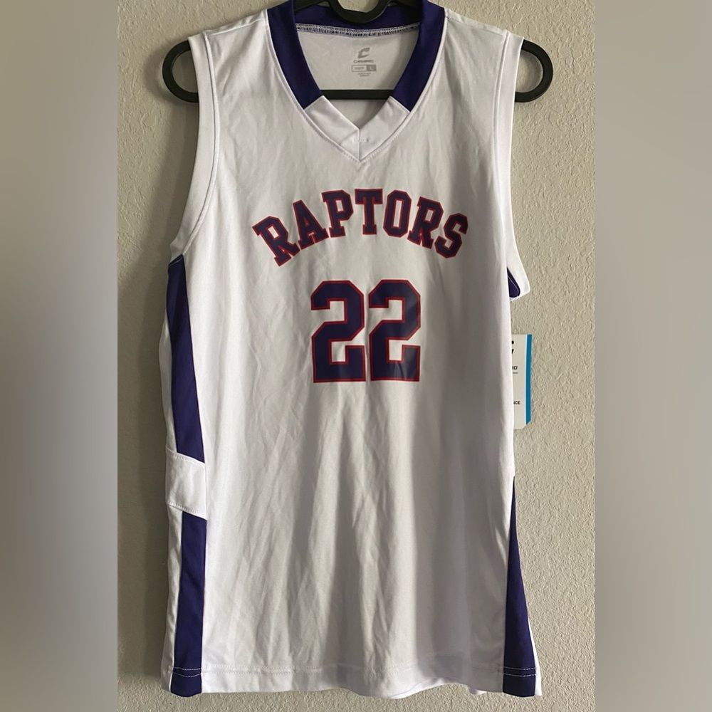 New Champro Youth Boy White Purple Raptors Jersey #22 Basketball Large L ACTIVE
